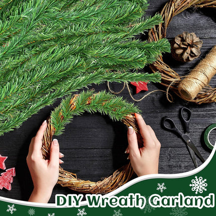 200 Pcs Christmas Garland Ties 12 Inch Christmas Garland Artificial Pine Garland Soft Green Garland for Christmas Holiday Craft Decorations Wrapping