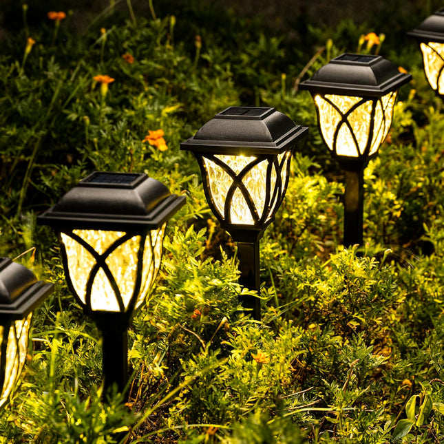 Solpex 6 Pack Solar Outdoor Lights, Led Decorative Solar Garden Lights, Solar Outside Lights For Yard, Landscapes, Gardens