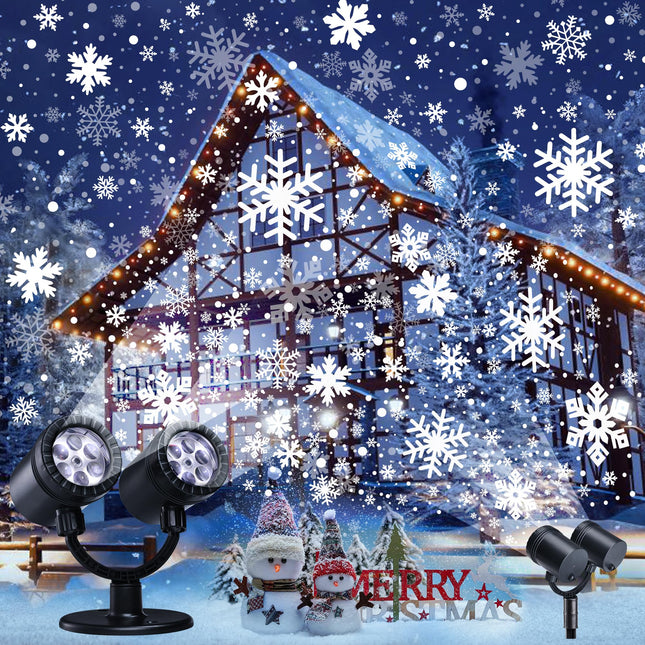 Snowflake Christmas Projector Lights, Christmas Decorations Lighting Projector, with Timer Dynamic Led Snow Lamp Projector, for Holiday Year Party Garden Patio Yard Outdoor Indoor Xmas Decor