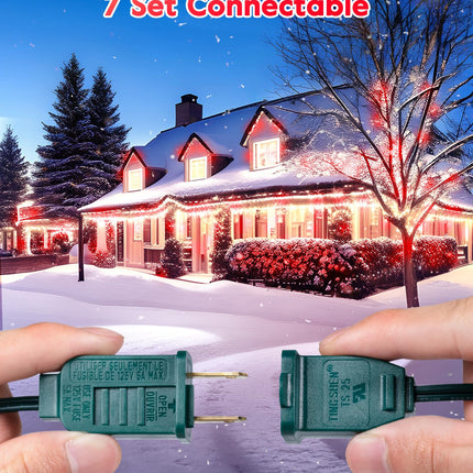 100 Feet Commercia Led Outdoor Christmas Lights, Waterproof C9 Christmas String Lights with 100 C9 Strawberry Bulbs Connectable UL for Roofline Patio Holiday Party Backyard Xmas Decor