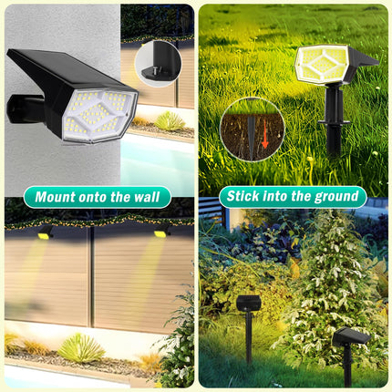 Solar Spot Lights Outdoor Color Changing, 8Pack/69LEDs/9 Modes/IP65 Waterproof Christmas Solar Landscape Spotlights for Yard Garden House Garage Pathway