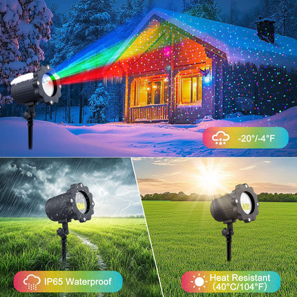 Laser Christmas Projector Lights Outdoor,12 Effect Moving RGB Lights Show Laser Projection Light with RF Remote and Timer,Waterproof Firefly Laser Landscape Lights for Holiday Party Garden Decor