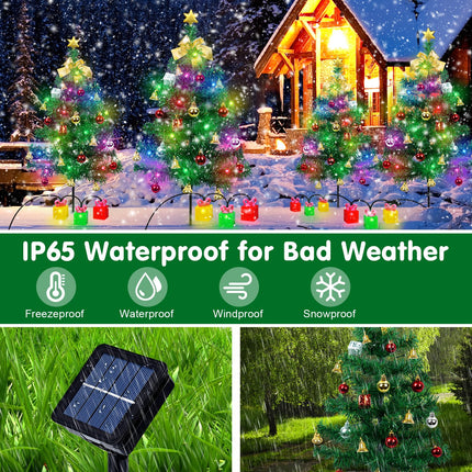 Ninonly 2 Pack Solar Christmas Trees Light,Waterproof 31Inch Solar Garden Christmas Outdoor Lights with 60 LEDs 8 Modes Solar Mini Christmas Tree for Yard Porch Pathway Grave Outside Decoration