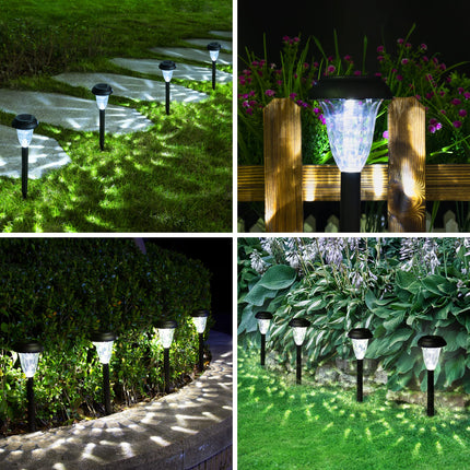 GIGALUMI 12 Pack Solar Lights Outdoor Waterproof, Cool White Pathway Lights Solar Powered, Landscape Lighting, Solar Grden Lights for Decor, Patio, Garden, Yard, Pathways, Walkways