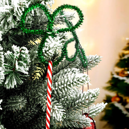 Waydress Christmas Glitter Garland Ties Christmas Decorative Twist Ties Flexible Garland Ties Artificial Christmas Garland Ties for Xmas Garland Banisters and Home Decoration (Green,48 Pieces)