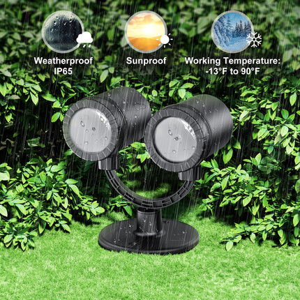 Christmas Projector Lights Outdoor, Double Head Snowfall LED Lights Waterproof, Outdoor Christmas Snowflake Projector Lights with Timer for Xmas Holiday Party, Patio, Garden Decoration