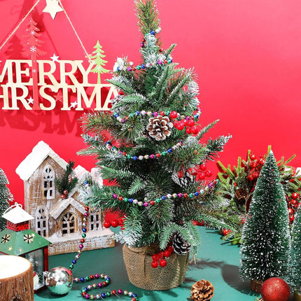 Huwena 4 Pieces 10 Feet Christmas Tree Bead Garlands Hanging Christmas Tree Garland Pearl Xmas Tree Bead for Christmas Tree Fireplace Wreath Ornaments