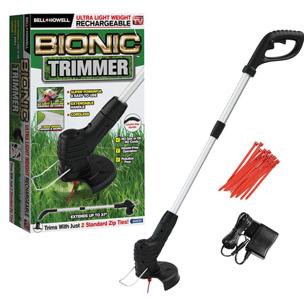 Bell+Howell Bionic Trimmer Handheld, Cordless Rechargeable Garden Grass and Weed String Cutter with Detachable Head for Portable use As Seen On TV