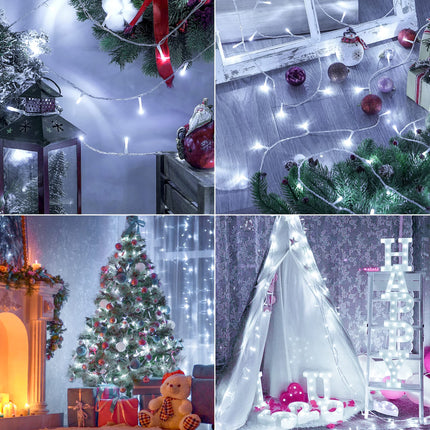 String Lights Indoor,YOUNGAR Twinkle Lights,98FT 200 LED 8 Modes White Christmas Lights Outdoor, 30V UL Small Lights Plug in for Home, Garden, Wedding, Party,Holiday Decoration