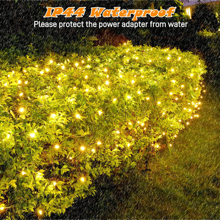 LED Christmas Net Lights Outdoor,120 LED 6ftx4ft Connectable Waterptoof Christmas Lights for Bushes Fence Tree Shrub Yard Garden Outdoor Christmas Decorations(Warm White)