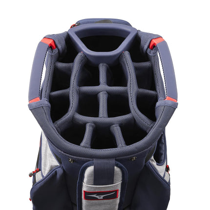 Mizuno BR-D4C Golf Cart Bag | 14 Way Top Cuff | Full Length Dividers | Single Shoulder Strap | Extra Large Insulated Cooler | Rainhood