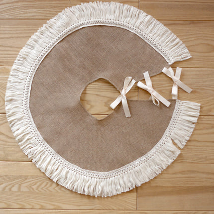 Your Magic Moment Christmas Tree Skirt 36', Burlap Christmas Tree Decorations, Christmas Tree Collar Boho Christmas Decor, Brown Christmas Ornaments (Medium)
