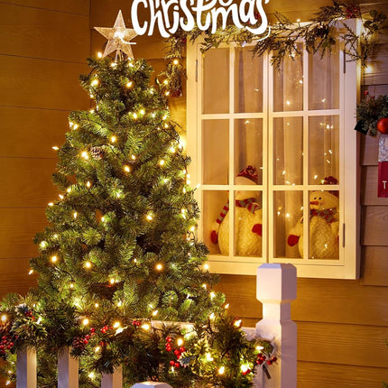 Brightown LED Christmas Mini Lights, 39Feet 100 LED Clear Bulbs String Lights with 8 Light Modes, Connectable Fairy Lights Plug in for Outdoor Xmas Trees Garland Wreath Holiday Decorations, Warm White
