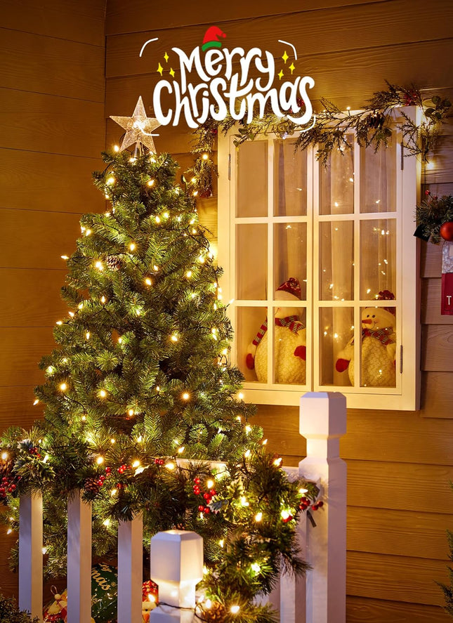 Brightown LED Christmas Mini Lights, 39Feet 100 LED Clear Bulbs String Lights with 8 Light Modes, Connectable Fairy Lights Plug in for Outdoor Xmas Trees Garland Wreath Holiday Decorations, Warm White
