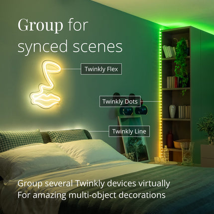 Twinkly Dots 10ft, Multicolor 60 LED Strip, Flexible RGB LED Strip, Compatible with Alexa and Google Home, Gaming, 16 M+ Colors, USB Powered, App Mapping, Transparent Wire