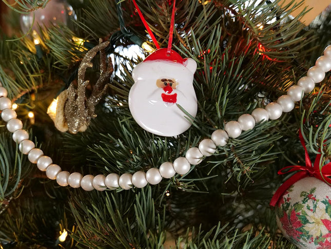 One Holiday Way 9-Foot Elegant Metallic Pearly White Wood Bead Garland Christmas Tree Decoration - Decorative Vintage Style Ivory Wooden Beads - Everyday Rustic Chic Country Xmas Farmhouse Home Decor