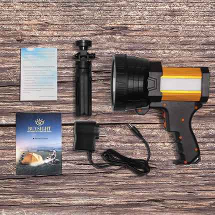 BUYSIGHT Rechargeable spotlight,Spot lights hand held large flashlight 6000 lumens handheld spotlight Lightweight and Super bright flashlight