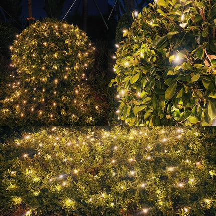 Christmas Net Lights Outdoor 120 LED 6ftx5ft Christmas Decorations Lights ,8 Modes Connectable Waterproof Net Mesh Lights for Xmas Trees, Bushes, Wedding, Garden, Outdoor, Indoor Decor (Warm White)