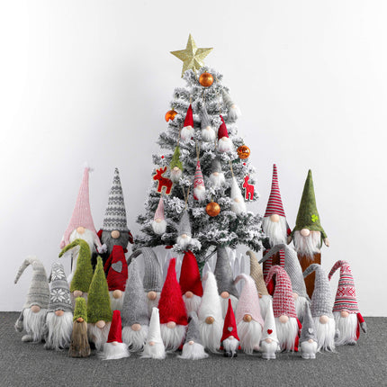 Christmas Tree Hanging Gnomes Ornaments Set of 10, Swedish Handmade Plush Gnomes Santa Elf Hanging Home Decorations Holiday Decor