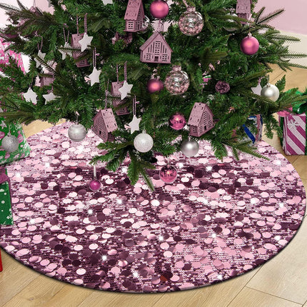 Pink Candy Tree Skirt, Small Sequin Christmas Tree Skirt 36 Inch, Xmas Sparkly Candy Tree Mats for Christmas Tree, Pink Christmas Decorations Ornament