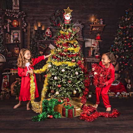 2 Pack Red Super Duper Thick Tinsel Garland 50 Ft Total (Two Strands Each 25 ft Long) (Red, 50 Ft. (Two 25 ft Tinsels) 2 Pack