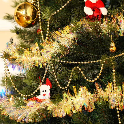 Dilunave 50 ft Christmas Tree Beads Garland Artificial Pearl Garland Chain Decor Plastic Faux Pearls Beaded Trims String Beaded Garland for Xmas Tree Mantle DIY Holiday Decoration Supplies(Gold)