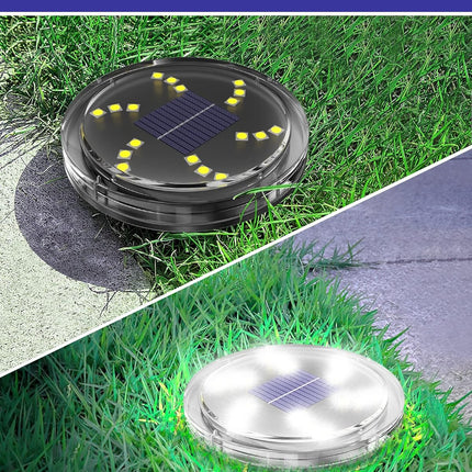 Nfesolar Solar Ground Lights Outdoor Waterproof 18 Leds, 6 Pack Bright Flat Solar Lights Outdoor, Solar Garden Lights For Pathway