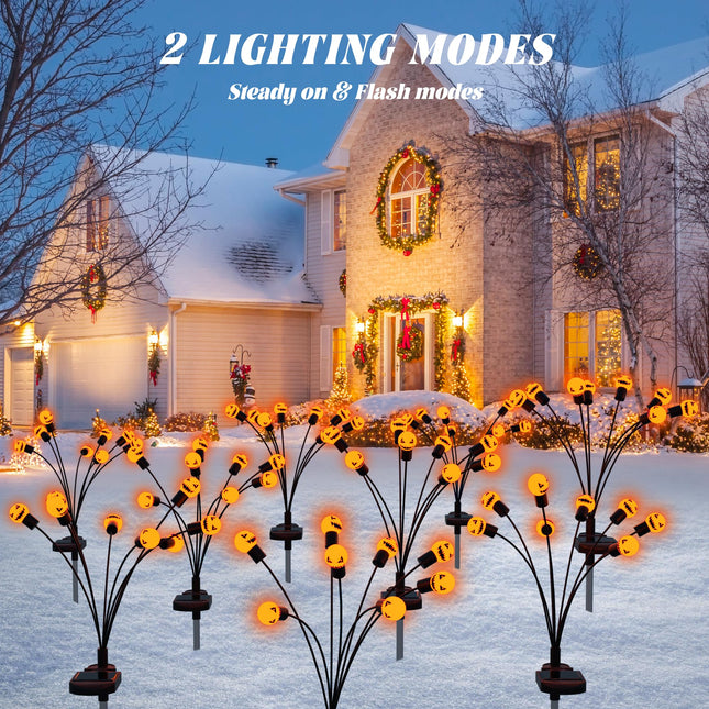 Inscrok Christmas Decorations Outdoor Solar Garden Lights, 6Pack 48LED Swaying Firefly Lights Solar Christmas Lights, Waterproof Solar Pathway Lights for Yard/Garden/Lawn/Party Decor