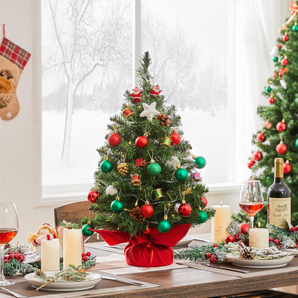 Yaheetech 2ft Tabletop Artificial Mini Christmas Tree Includes Cloth Bag Base for Bedroom Table Desk Porch, Little Xmas Tree for Home Office Holiday Decor
