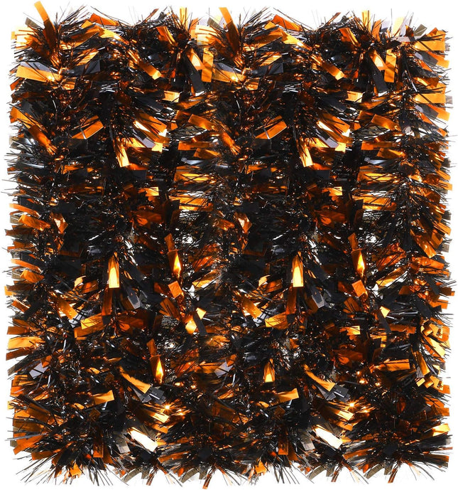 WILLBOND Halloween Twist Garland Chunky Glittering Tinsel Garland Mixed Color Metallic Tinsel Decoration for Halloween Party Supplies (6 Pcs)