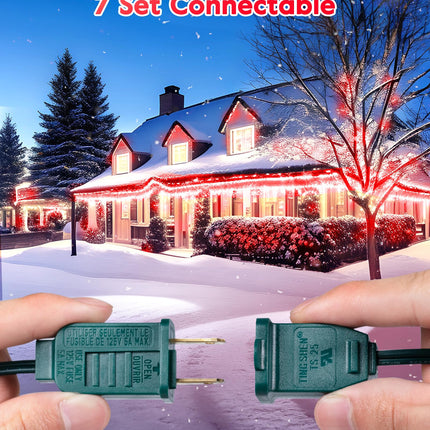 Minetom C9 Christmas String Lights, 100 Ft Red C9 Outdoor Christmas Lights with 100 Strawberry C9 Led Bulbs, Connectable UL for Outdoor Indoor Roofline Holiday Backyard Xmas Decor