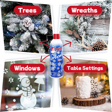 Prextex Winter Textured Snow Spray - 2 Pack 13oz Aerosol Bottles - Flocking Spray for Christmas Tree, Artificial Snow Spray for Crafts, Fake Snow for Windows, Holiday Decorations, Snow Effect