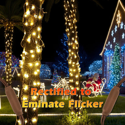 Brizled Christmas Tree Trunk Light, 20" x 45" 50 LED 5MM Stretchable Christmas Net Lights, Connectable Christmas Tree Lights Warm White, UL Tree Wrap Lights for Christmas Tree Column Outdoor