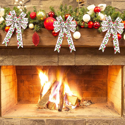 Whaline 2 Pack Christmas Wreath Bow Green Red Cartoon Character Burlap Bow Funny Design Candy Cane Xmas Tree Ornament Wreath Bow for Christmas Indoor Outdoor Festive Home Decoration, 11 x 16.5inch