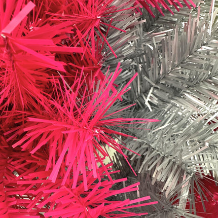 Tree Buddees Pink and Silver Swirl Colored Artificial Christmas Tree - 4 Foot
