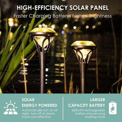Solpex 6 Pack Diamond Solar Pathway Lights, Bright 5 Led Solar Lights Outdoor Waterproof, Up To 12 Hours Of Lighting Auto On/Off
