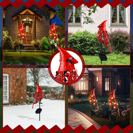 VIHOSE Cardinal Decor Garden Stake Solar Cardinal Garden Decor Metal Red Cardinal Bird Solar Lights Cardinal s for Christmas Outside Outdoor Yard Patio Lawn Porch Cemetery Grave
