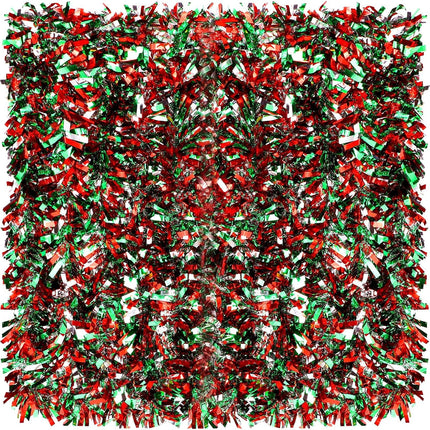 Dingion 59 Feet Christmas Tinsel Garland Metallic Twist Garland Ornaments Hanging Glitter Xmas Garland for Christmas Tree Indoor Outdoor Decoration Party Supplies(Silver, Red, Green)
