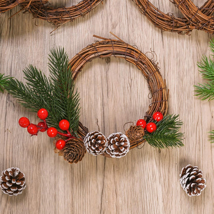 Grapevine Wreath Set, Marrywindix 10 Pieces Natural Vine Branch Wreath Christmas DIY Rattan Wreath Garland for Christmas Holiday Craft Wedding Decor (6 in.)