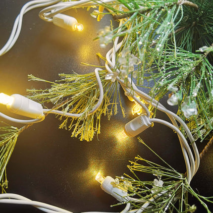 Christmas Lights 50 LED 17FT Commercial Mini LED String Lights, 120V UL, White Wire Xmas Lights for Indoor & Outdoor Use, Holiday Party Decorations,Trees, Light Displays (Warm White)