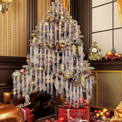 Boao 10000 Strands Icicles Iridescent Tinsel Foil Fringe Garland for Christmas Xmas Tree Decorations Graduation Party Supplies Holiday Decor (Silver)