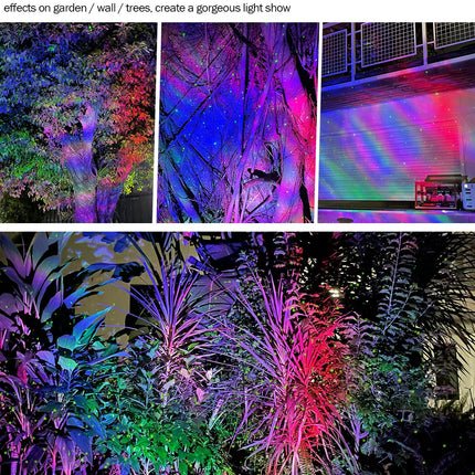 Firefly Garden Lights Star Projector Laser Christmas Lights with Colorful LED Background Light