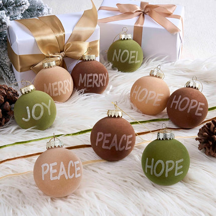 15Pcs Velvet Christmas Balls Flocked Christmas Tree Ball Ornaments 3.15 Inch Shatterproof Christmas Ornaments Ball for Christmas Tree Xmas Door Wreath Decoration