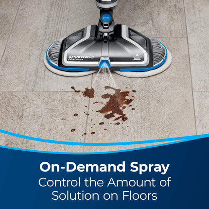 Bissell Spinwave Cordless Hard Floor Expert, 23159, Titanium With Electric Blue Accents