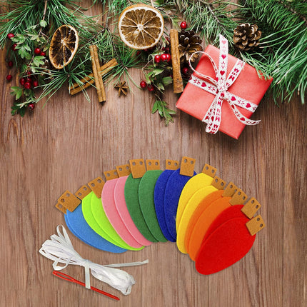 Christmas Felt Garland Light Bulb Garlands 3 Pieces Colourful Felt Lights Banner for Home Christmas Tree Wall Party Decorations
