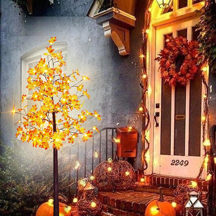 Mycznsyard 120 LED Maple Tree Light 6Ft Lighted Maple Tree 16.4FT Plug in 8 Modes for Outdoor Holiday Decor Christmas Wedding Easter Halloween Thanksgiving Fall（Warm White）