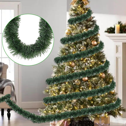 50 FT Christmas Garland Christmas Decorations, Artificial Soft Green Pine Xmas Garland for Christmas Tree Decorations Stairs Mantle Fireplace Christmas Decor Outdoor Indoor Home Holiday Party Supplies
