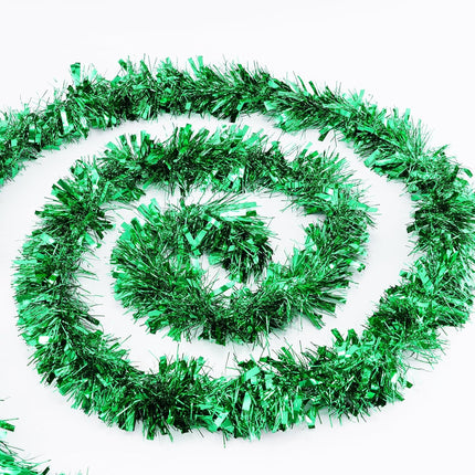 50FT Christmas Tinsel Garland, Green Christmas GarlandTinsel Garlands Christmas Tinsel Ribbon Garlands Tinsel Twist Garland for Indoor for Xmas Tree Holiday Disco Party Christmas Decor