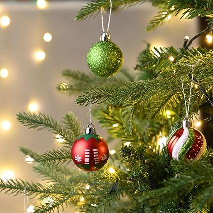 Valery Madelyn Christmas Ball Ornaments, 35ct Elf Red Green White Shatterproof Christmas Tree Decorations Set, 1.97 Inch Whimsical Decorative Hanging Ornament Bulk for Xmas Holiday Party Decor