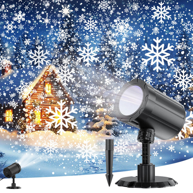 Christmas Projector Lights Outdoor, Waterproof Christmas Light Projector Outdoor, LED Rotating Snowflake Projector Lights Outdoor Snowfall Landscape Spotlight for Christmas Decoration